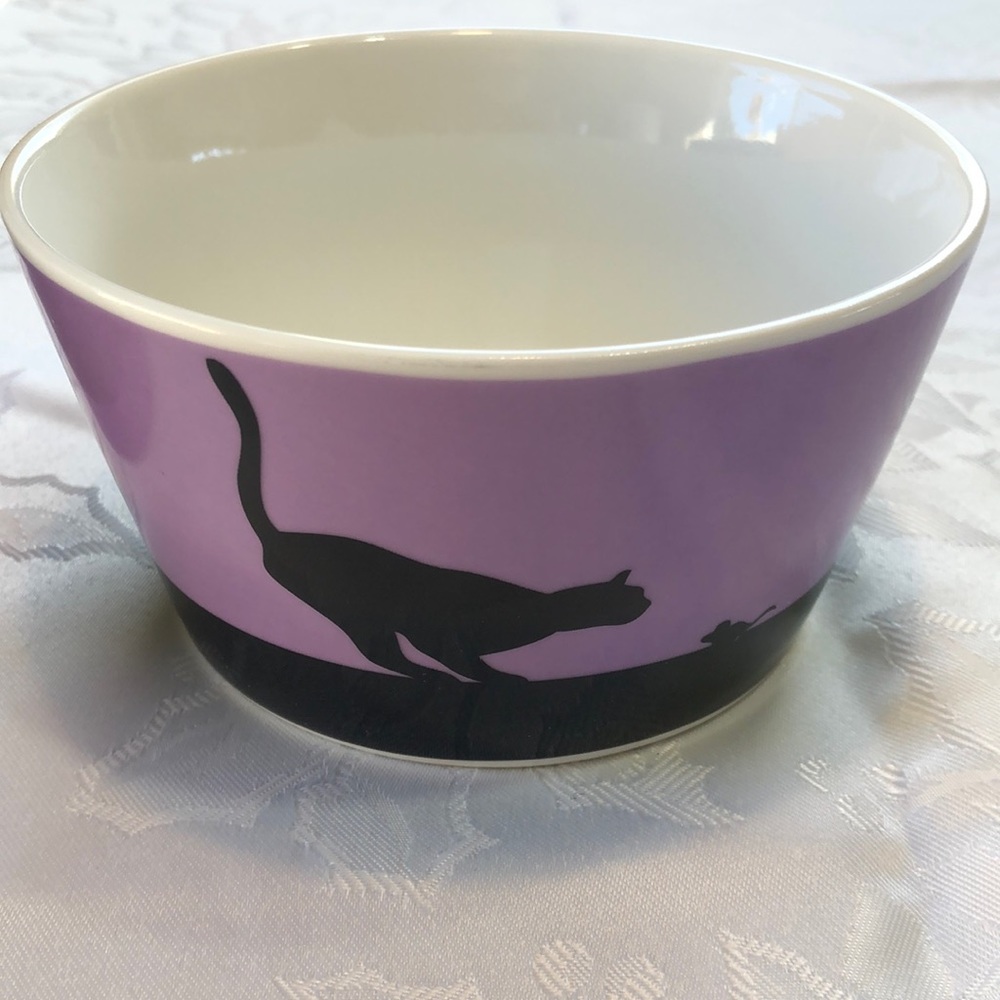 Cat Tableware Set, Three Piece, Purple - Picture 3 of 6